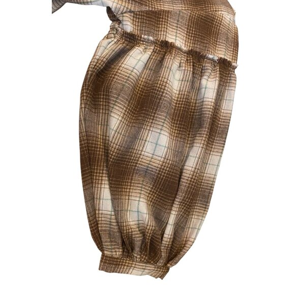 Davi & Dani Dress Women's M Brown Plaid Button-Up Soft Flannel Western Country - Picture 11 of 14
